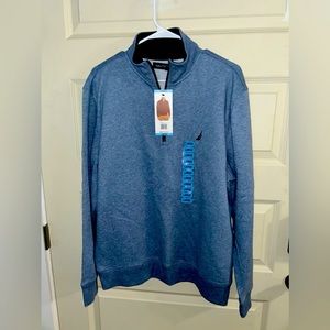 Nautica mens 1/4 zip pullover in blue